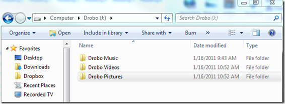Drobo Folders